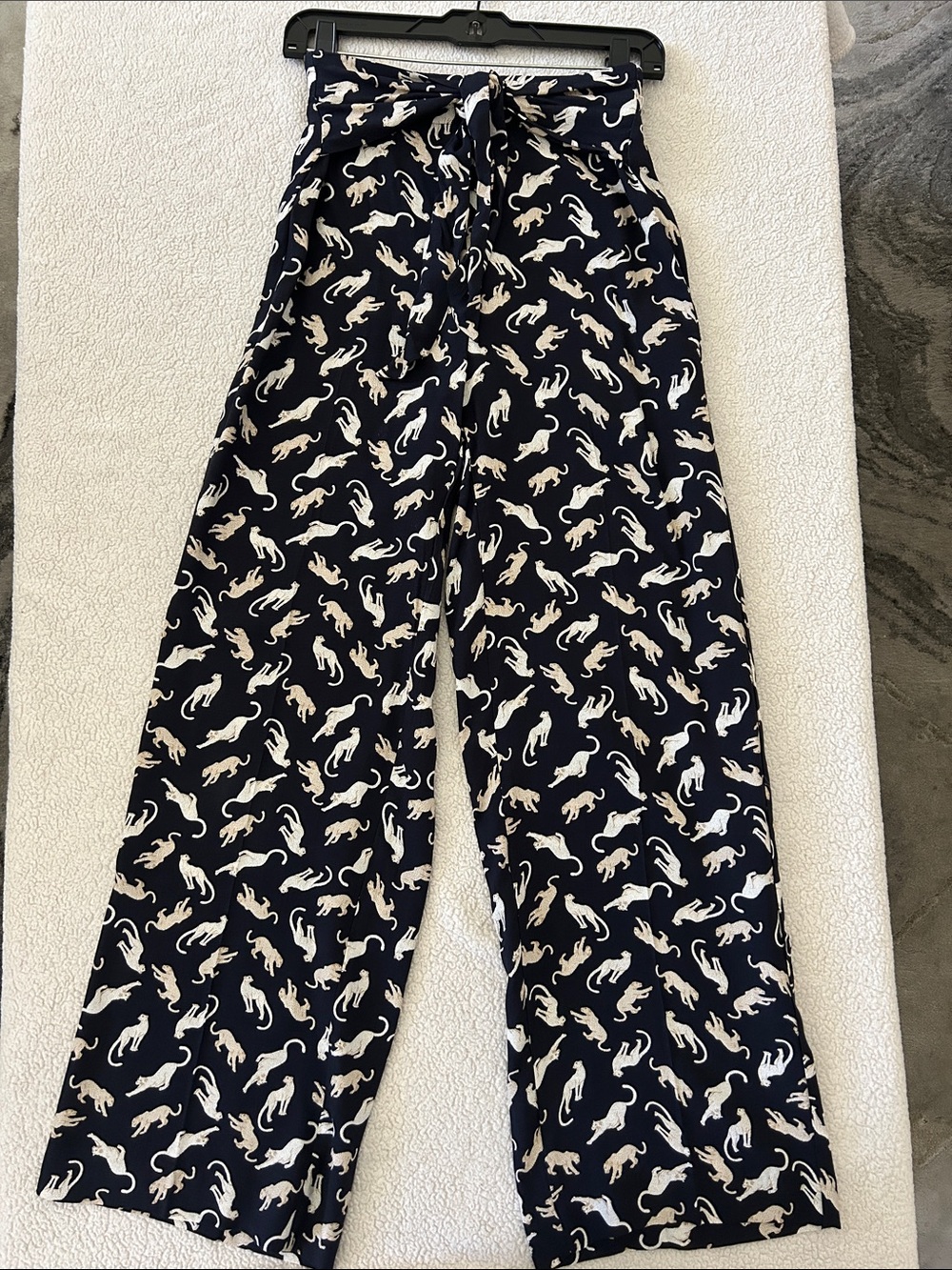 Ann Taylor Navy Cat/cheetah Print Pants